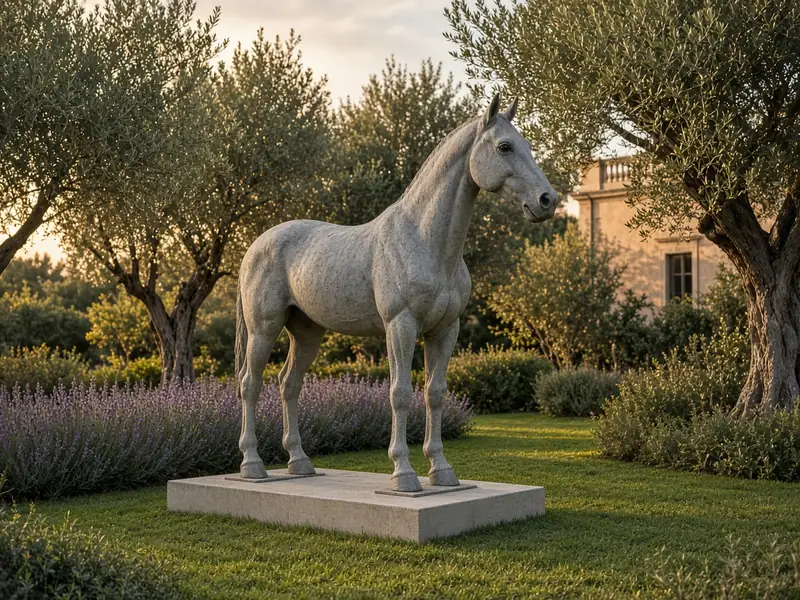 Bahçede dış mekân fiberglass figür — Kaplüks