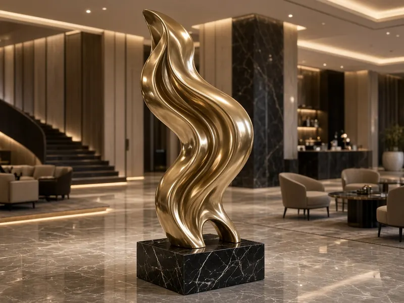 Otel lobisinde fiberglass dekoratif heykel — Kaplüks