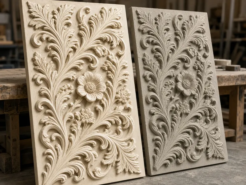 Fiberglass kabartma panel ve mimari figür — Kaplüks