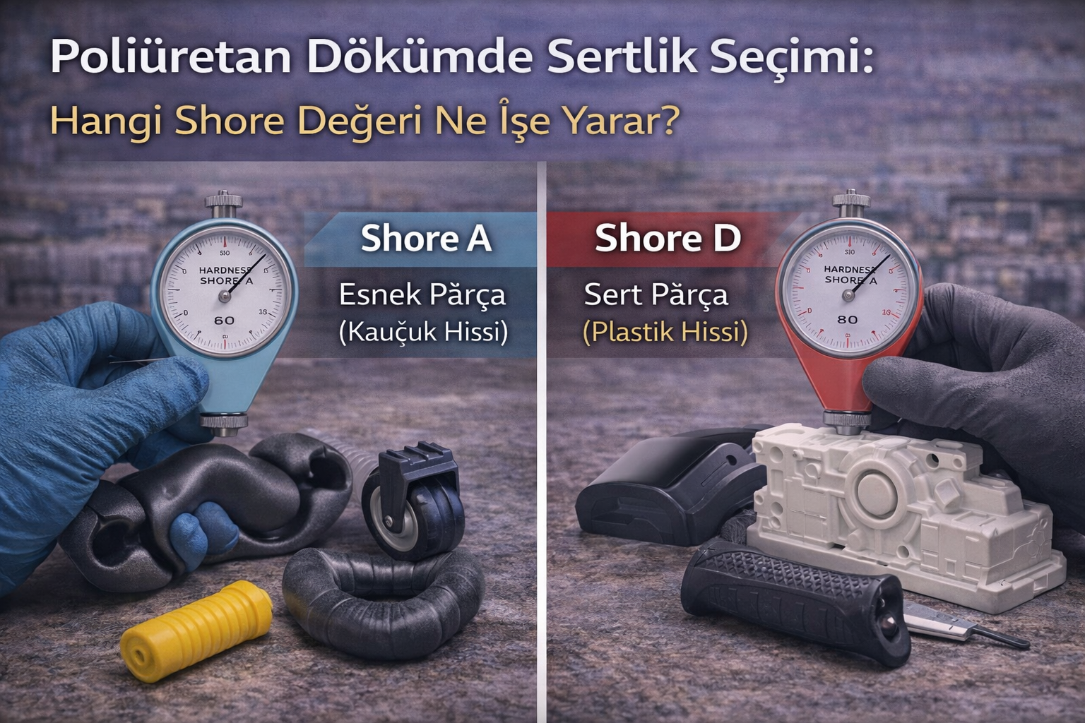 Poliüretan Dökümde Sertlik Seçimi: Hangi Shore Değeri Ne İşe Yarar?